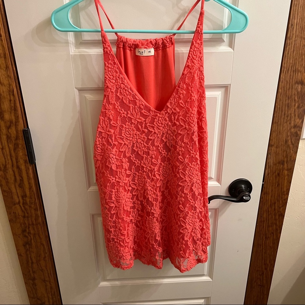 coral lace top